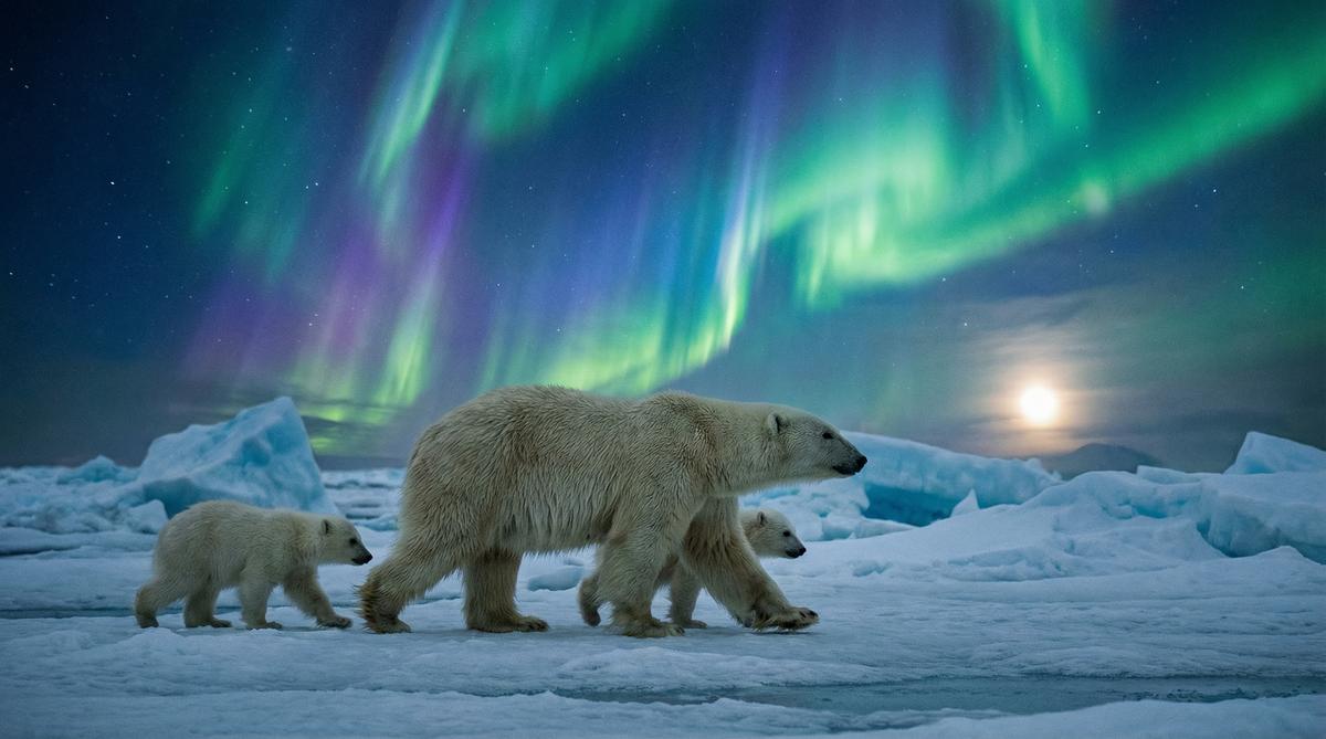 母狗官网北极熊视频 - 极光下的母子视频